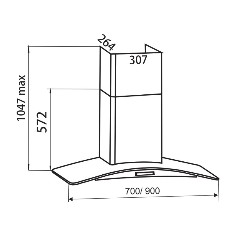 Kích thước máy hút mùi Faster FS3588C2-90 Kích thước máy hút mùi Faster FS3588C2-90