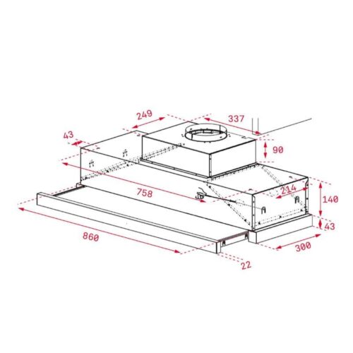 Máy hút mùi TEKA CNL 9815 PLUS 4 Kích thước của Máy hút mùi TEKA CNL 9815 PLUS