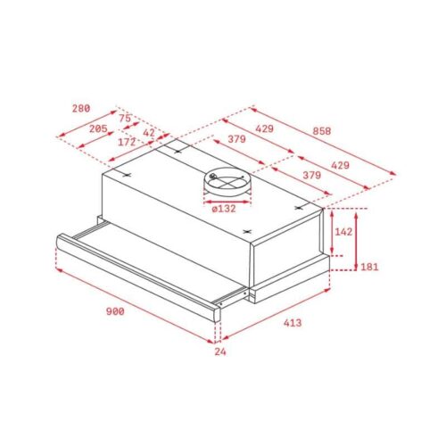 Máy hút mùi TEKA TLR2 92 SS 113070001 5 Kích thước của Máy hút mùi Teka TLR2 92 SS