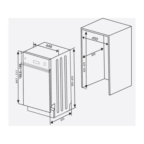 Kích thước máy rửa chén bát Hafele HDW-HI45A 533.23.275