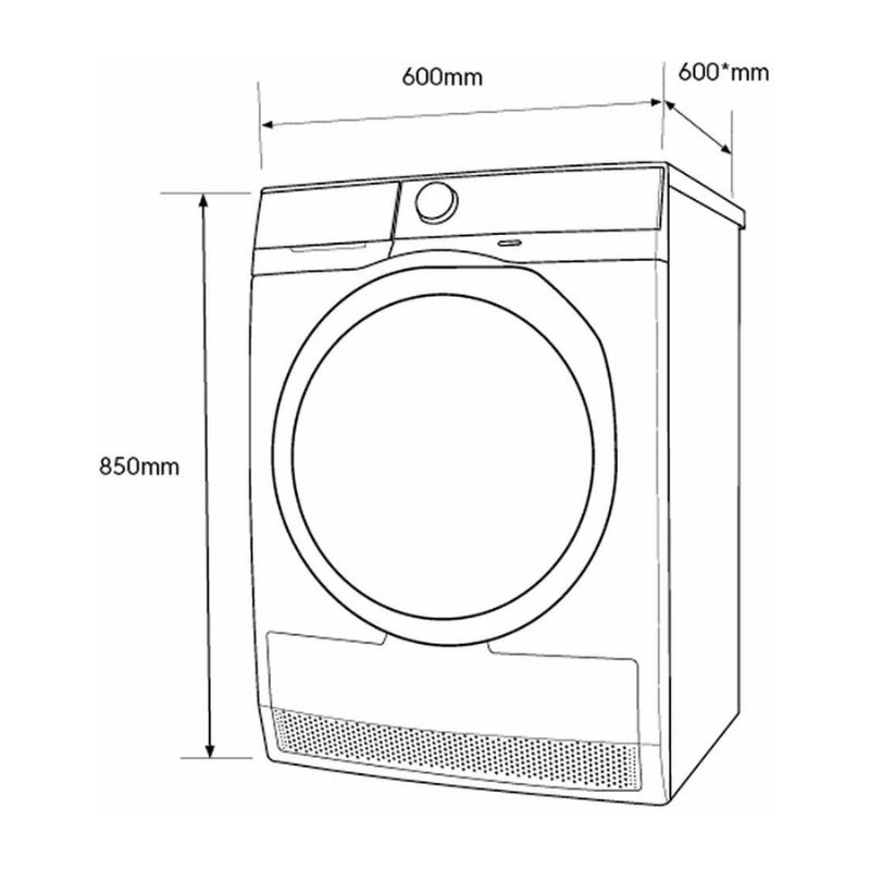 Kích thước máy sấy Electrolux EDH803BEWA Kích thước máy sấy Electrolux EDH803BEWA