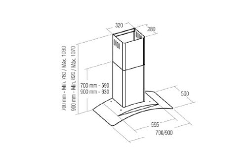 Máy hút mùi Cata KYROS TC3V 700 GLASS/A 4 may hut mui cata kyros tc3v 700 glass a 2