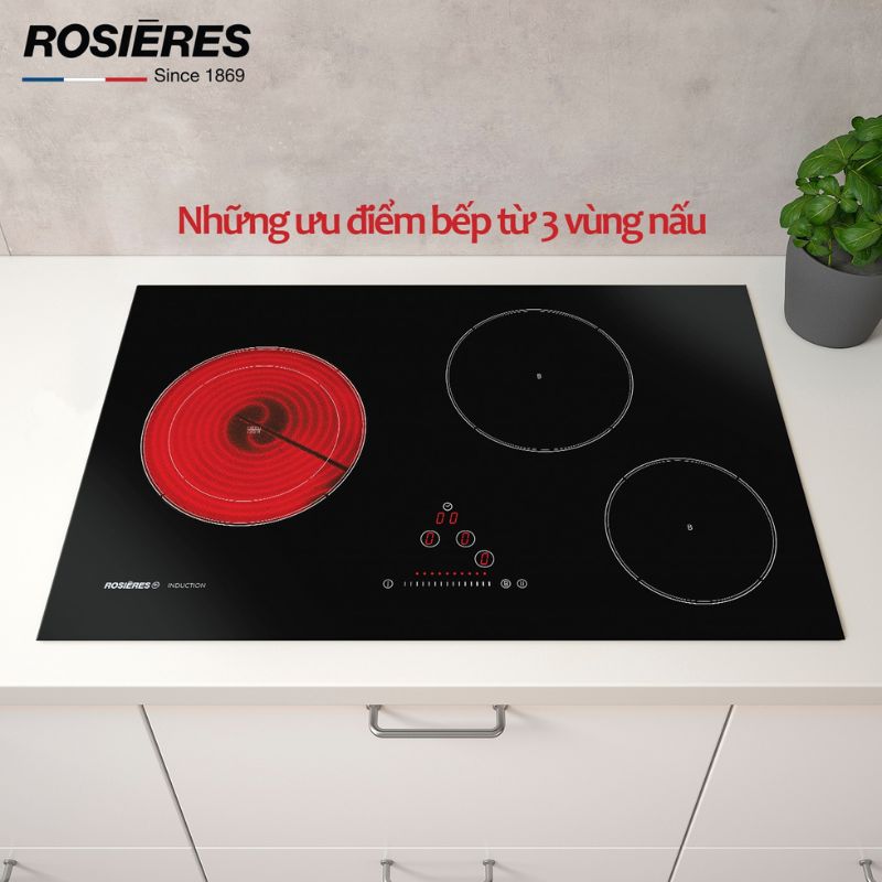 Ưu điểm của Bếp kểt hợp 2 từ 1 điện Rosieres PMI732N Ưu điểm của Bếp kểt hợp 2 từ 1 điện Rosieres PMI732N
