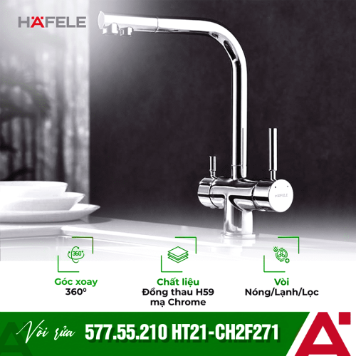 Vòi ba đường nước Hafele HT21-CH2F271