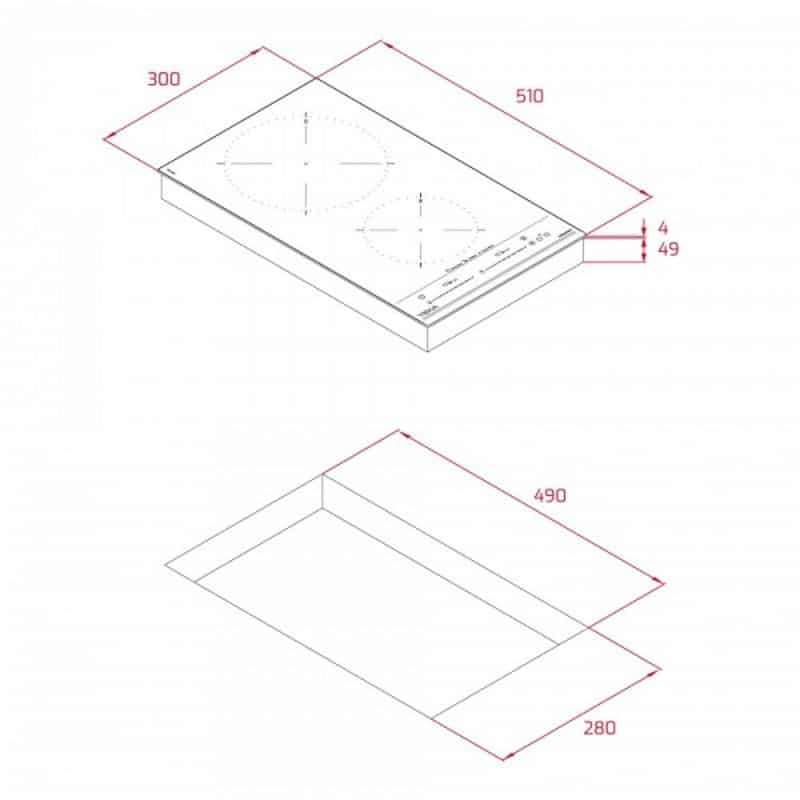 Kích thước Bếp từ Teka IZC 32310 MSP Kích thước của Bếp từ Teka IZC 32310 MSP