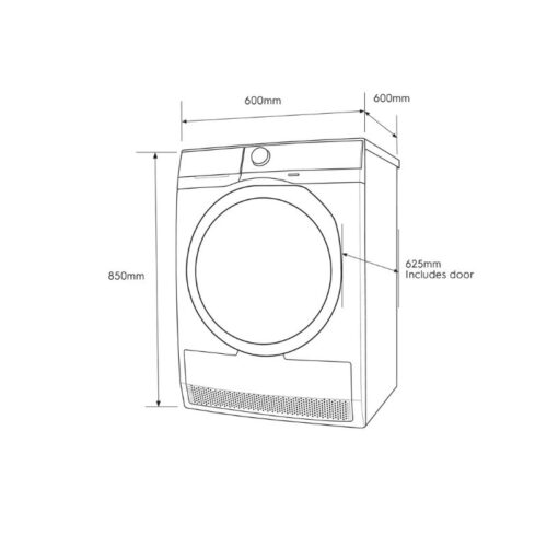 Máy sấy thông hơi Electrolux EDV754H3WB 5 Kích thước máy sấy thông hơi Electrolux EDV754H3WB