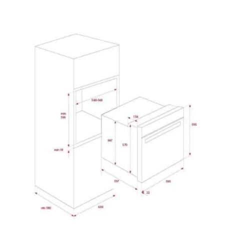 Lò nướng HLB 8400 111000005 3 Kích thước của Lò nướng Teka HLB 8400 Black