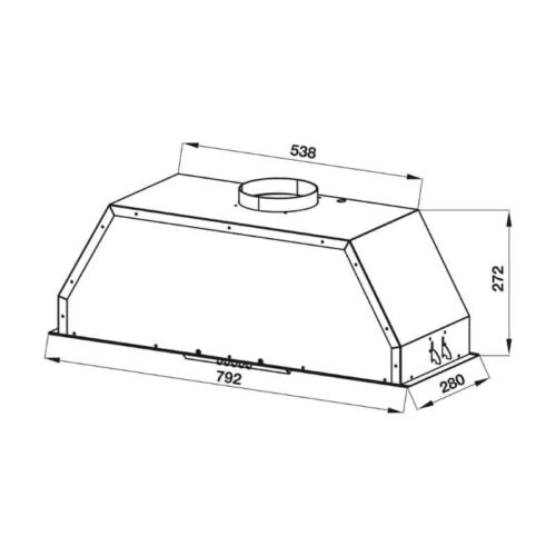 Máy hút mùi âm tủ Hafele HH-BI79A 533.80.038 3 kích thước của máy hút mùi âm tủ Hafele HH-BI79A 533.80.038