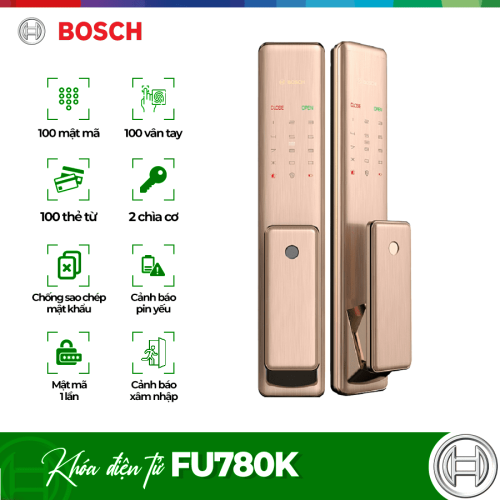 Khóa cửa điện tử Bosch FU780K màu đồng