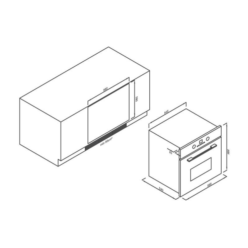 Kích thước lò nướng 5 Chức Năng Malloca EB-56ERG-5BC15 Kích thước lò nướng 5 Chức Năng Malloca EB-56ERG-5BC15