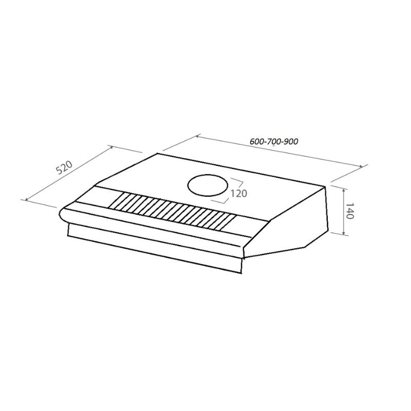 Kích thước máy hút mùi MALLOCA H332 - 600 Kích thước máy hút mùi MALLOCA H332 - 600