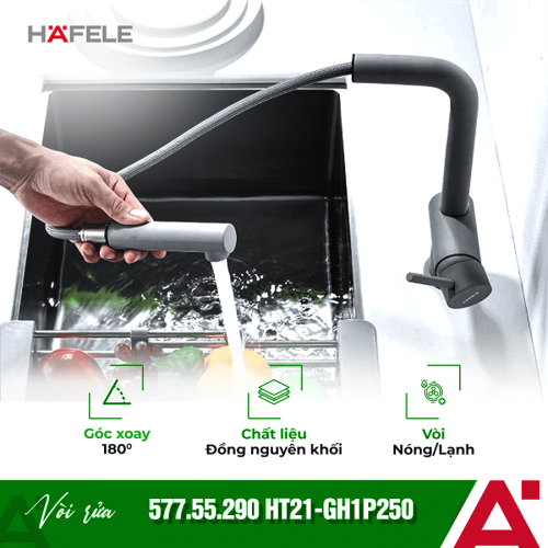 Vòi rửa bát Hafele HT21-GH1P254 577.55.290 màu kem