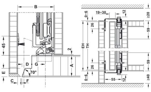Cửa trượt xoay bằng gỗ Hafele 408.30.590