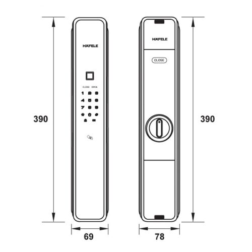 Khóa điện tử Hafele PP9000 912.20.293 4 912 20 2931