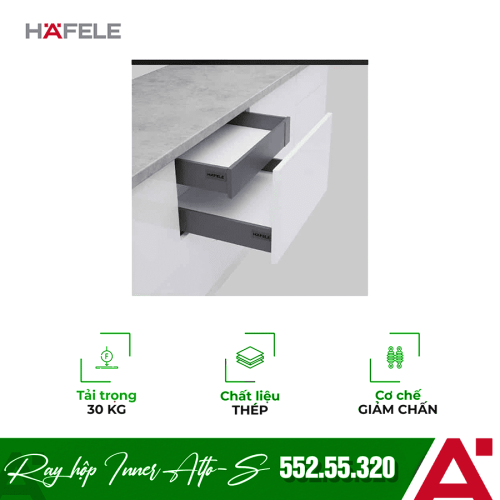 Ray hộp Inner Alto-S chiều cao 80mm Hafele 552.55.320