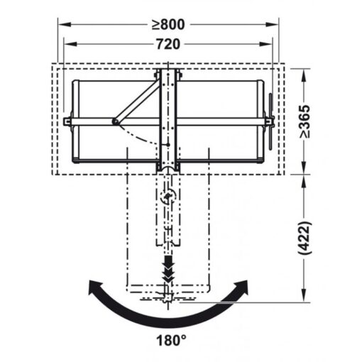 806.22.401_1 Kệ để giày 1680mm màu đen Hafele 806.22.401