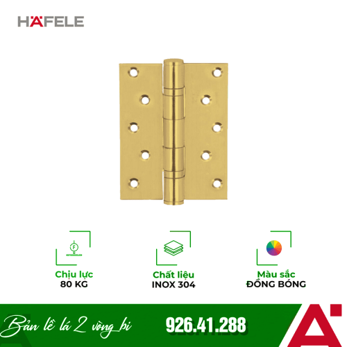 Bản lề lá 2 vòng bi 80Kg Hafele 926.41.288