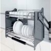 Giá bát nâng hạ 2 tầng nan Oval (Quả Trám) Inoxen EV9090 2 Giá bát nâng hạ 2 tầng nan Oval (Quả Trám) Inoxen EV9090