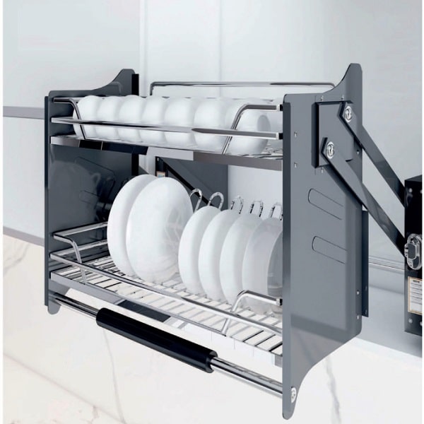 Giá bát nâng hạ 2 tầng nan Oval (Quả Trám) Inoxen EV9090 Giá bát nâng hạ 2 tầng nan Oval (Quả Trám) Inoxen EV9090