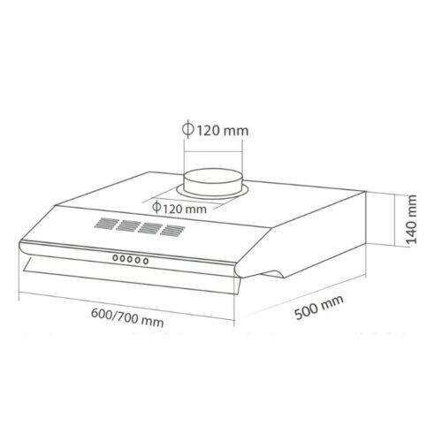 Máy hút khử mùi âm tủ Eurosun EH-70C18V 3 Kích thước máy hút khử mùi âm tủ Eurosun EH-70C18V