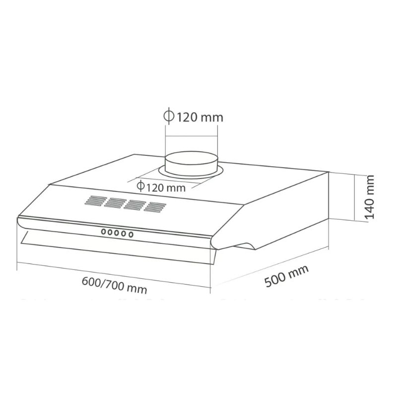 Kích thước máy hút khử mùi âm tủ Eurosun EH-70C18V Kích thước máy hút khử mùi âm tủ Eurosun EH-70C18V