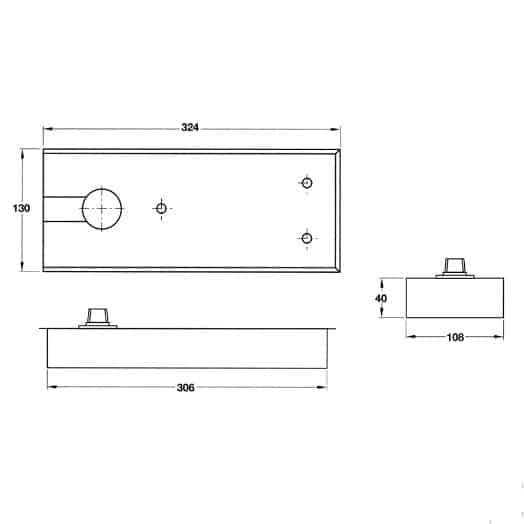 Kích thước của Bản lề sàn 70Kg DCL41 Hafele 932.84.044 Kích thước của Bản lề sàn 70Kg DCL41 Hafele 932.84.044