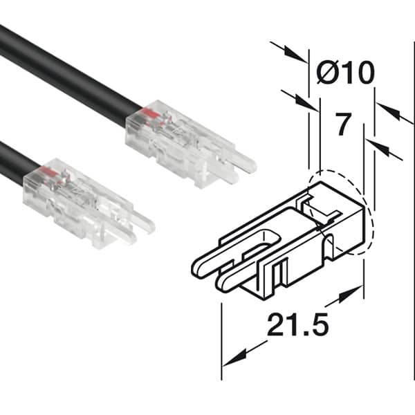 Kích thước của Dây nối dài cho đèn Led Hafele 833.89.194 Kích thước của Dây nối dài cho đèn Led Hafele 833.89.194