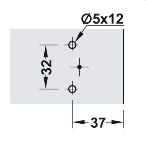 Đế bản lề Mettalla SM Hafele 311.71.540 3 Kích thước của Đế bản lề Mettalla SM Hafele 311.71.540