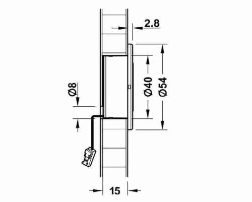 Kích thước của Đèn Led 2028 cảm biến chuyển động 12V Hafele 833.73.110