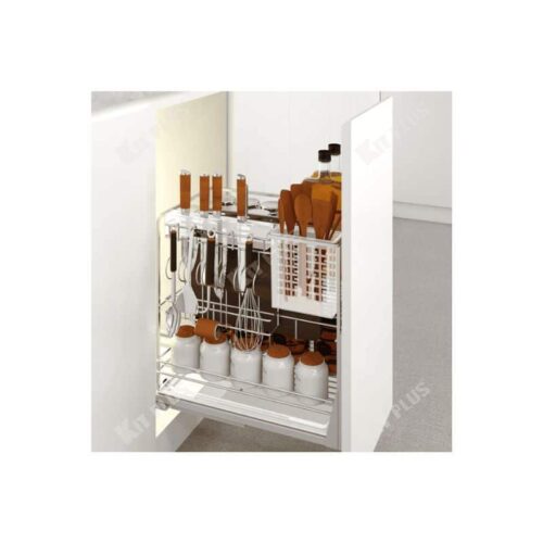 Giá dao thớt Inox nan vuông, ray giảm chấn Kit Plus DE 35T 3 Giá dao thớt Inox nan vuông, ray giảm chấn Kit Plus DE 35T