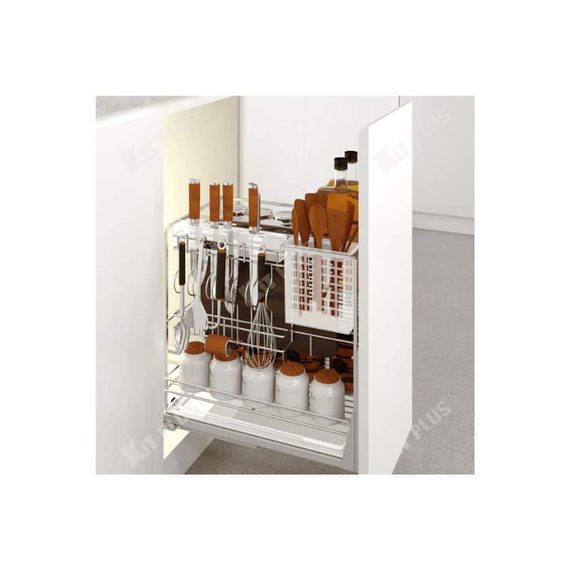 Giá dao thớt Inox nan vuông, ray giảm chấn Kit Plus DE 35T Giá dao thớt Inox nan vuông, ray giảm chấn Kit Plus DE 35T
