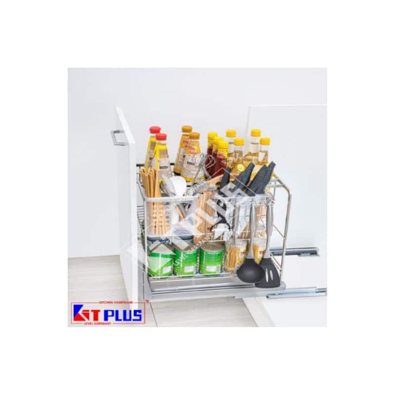 Giá dao thớt nan dẹt inox mờ, ray giảm chấn Kit Plus EC VIP.40 Giá dao thớt nan dẹt inox mờ, ray giảm chấn Kit Plus EC VIP.40