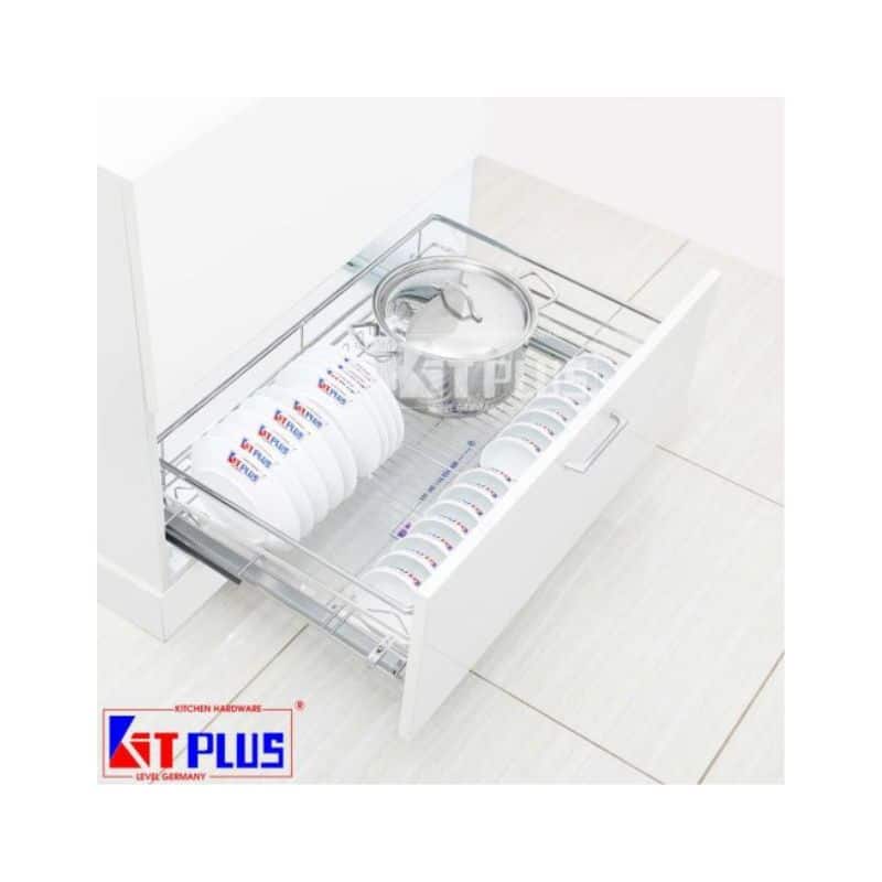 Giá xoong nồi, bát đĩa đa năng nan tròn Inox mờ Kit Plus DM90S Giá xoong nồi, bát đĩa đa năng nan tròn Inox mờ Kit Plus DM90S