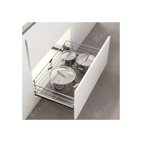 Giá xoong nồi nan tròn Inox mờ, ray giảm chấn Kit Plus DG60S 4 Giá xoong nồi nan tròn Inox mờ, ray giảm chấn Kit Plus DG60S