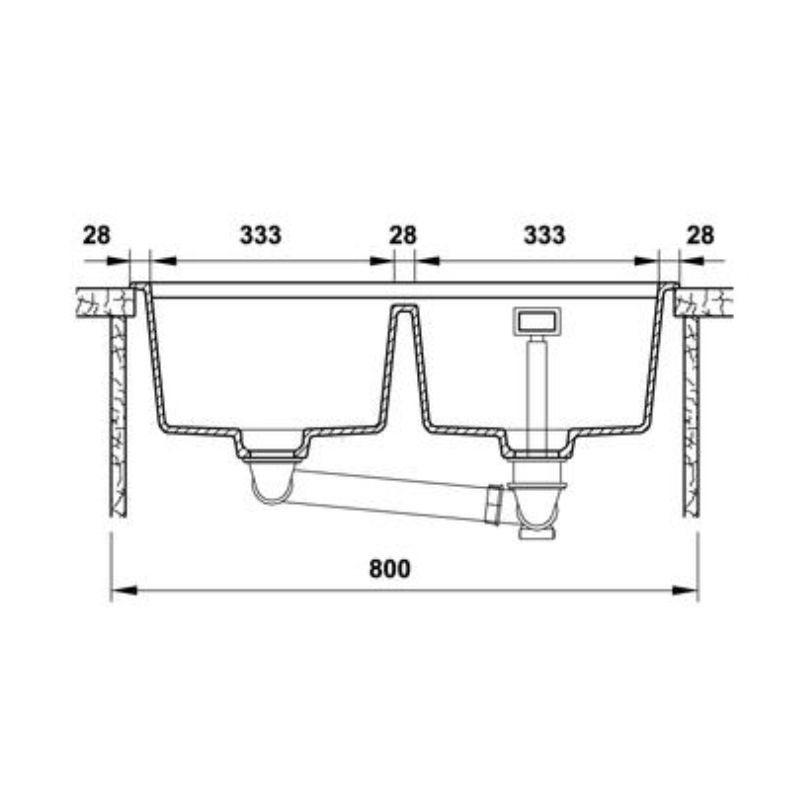 Kích thước chậu rửa đá Hafele HS20-GEN2S80 570.30.510 Kích thước chậu rửa đá Hafele HS20-GEN2S80 570.30.510