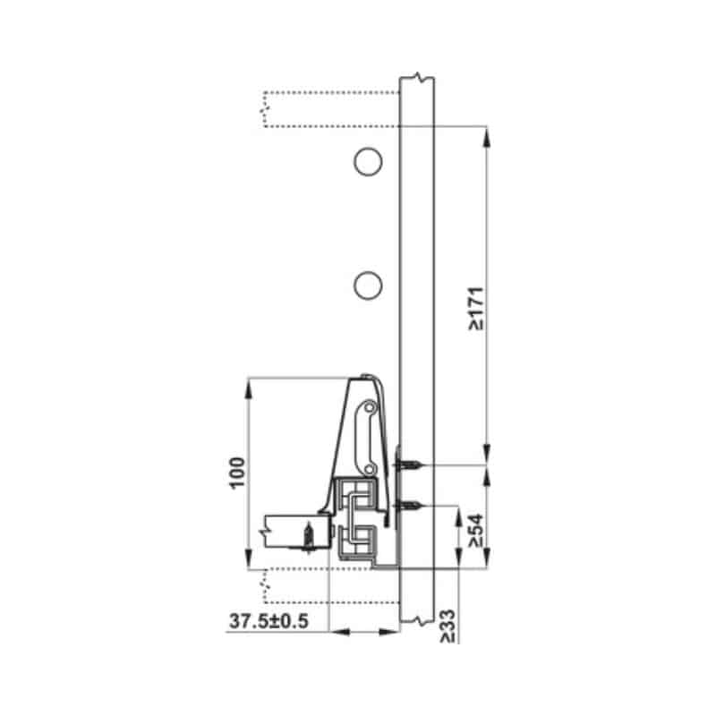 phu-kien-nha-bep-552-79-085-4 Ray hộp Hafele 552.79.085 Alto B199 500mm, trắng, nắp kim loại