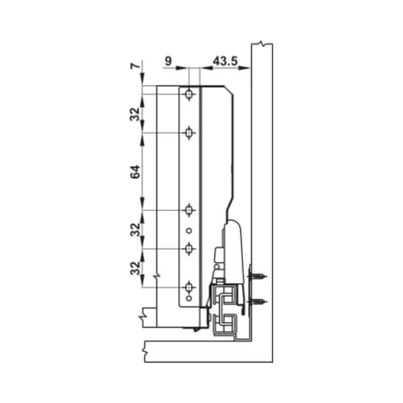 phu-kien-nha-bep-552-79-785-2 Ray hộp Hafele 552.79.785 Alto B199 500mm trắng, nắp kim loại