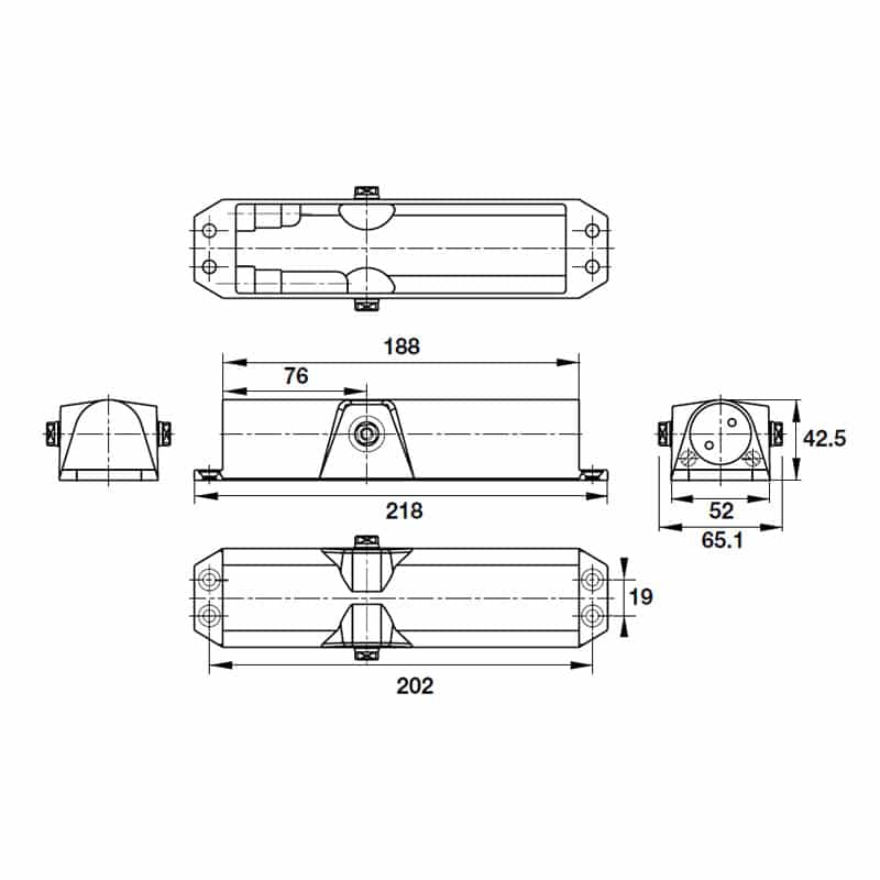 Kích thước của Thiết bị đóng cửa tự động 80Kg Hafele 931.77.129 Kích thước của Thiết bị đóng cửa tự động 80Kg Hafele 931.77.129