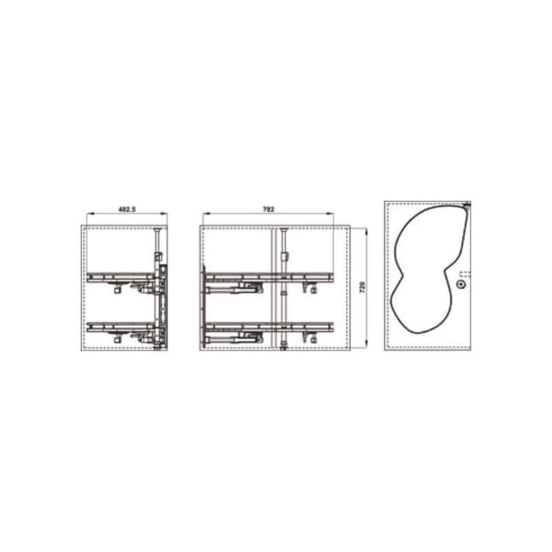 Bộ rổ góc Hafele Olla Move 541.01.814 (trái) Bộ rổ góc Hafele Olla Move 541.01.814 (trái)