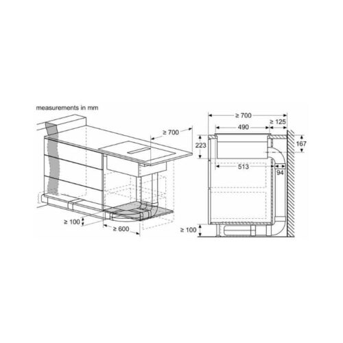 Bếp từ 4 vùng nấu kết hợp hút mùi Bosch PVQ731F15E 8 Kích thước lắp bếp từ 4 vùng nấu kết hợp hút mùi Bosch PVQ731F15E
