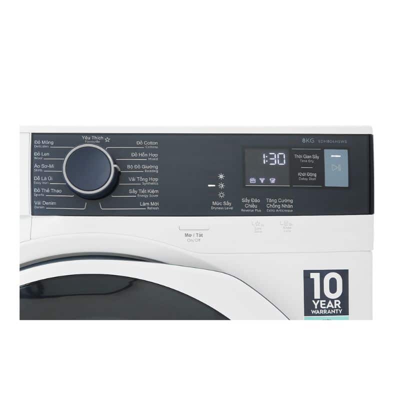 bảng điều khiển của máy sấy bơm nhiệt Electrolux EDH804H5WB bảng điều khiển của máy sấy bơm nhiệt Electrolux EDH804H5WB