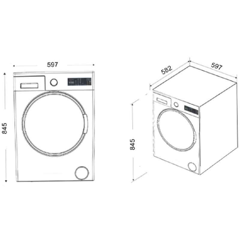 Kích thước máy giặt Fagor 10Kg 3FE-10514 cửa trước Kích thước máy giặt Fagor 10Kg 3FE-10514 cửa trước