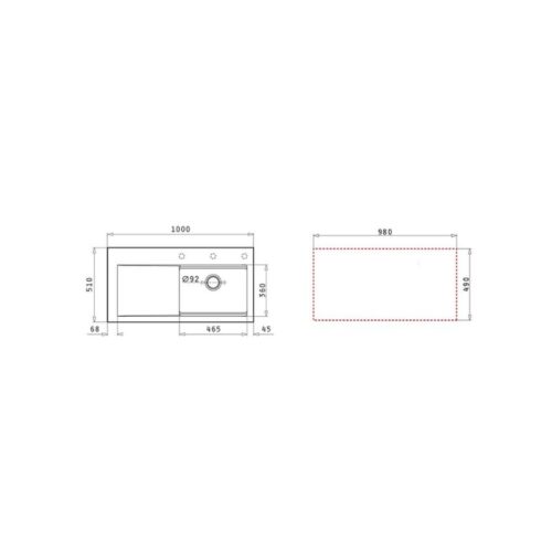 Chậu rửa bát Elica Tekton 1B 1D Snow 70017211 3 Thiết kế của chậu rửa bát Elica Tekton 1B 1D Snow 70017211