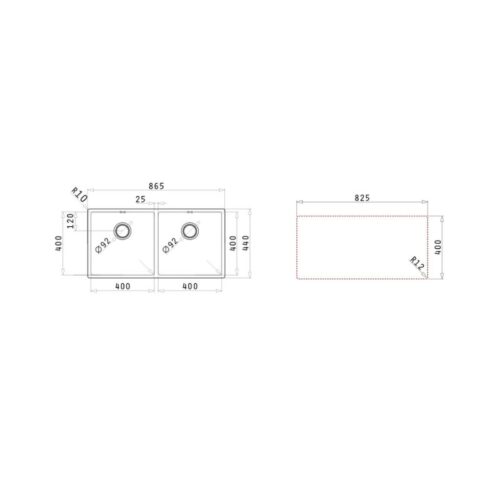 Chậu rửa chén inox 2 hố Elica Astris 2B 101031001 3 Thiết kế của chậu rửa chén inox 2 hố Elica Astris 2B 101031001