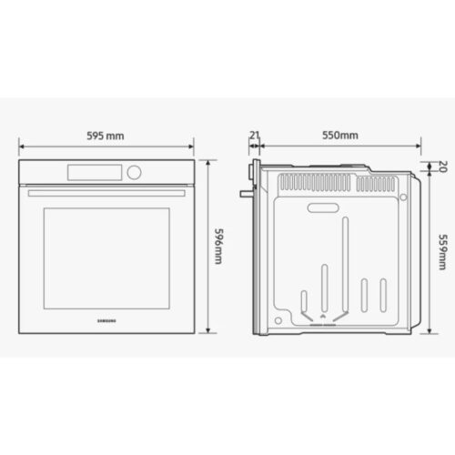 Lò nướng âm tủ 76 lít Samsung NV7B41201AS/SV 6 Kích thước lò nướng âm tủ 76 lít Samsung NV7B41201AS/SV