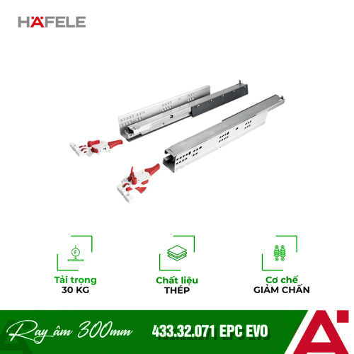 Ray âm EPC Evo 300mm giảm chấn Hafele 433.32.071