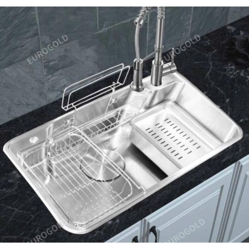 Hình ảnh chậu rửa bát inox 304 Eurogold EUD88050 Hình ảnh chậu rửa bát inox 304 Eurogold EUD88050