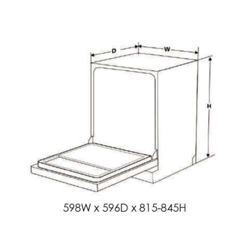 Máy rửa bát Eurogold EUW75TL15SV 4 Kích thước máy rửa bát Eurogold EUW85TL16BV