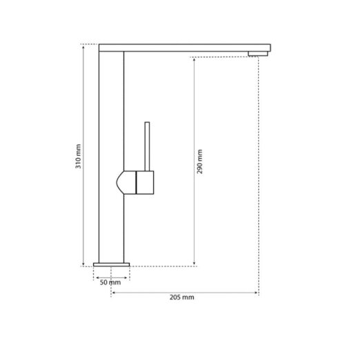 Vòi rửa bát nóng lạnh Eurogold EUF307C 3 Kích thước vòi rửa bát nóng lạnh Eurogold EUF307C