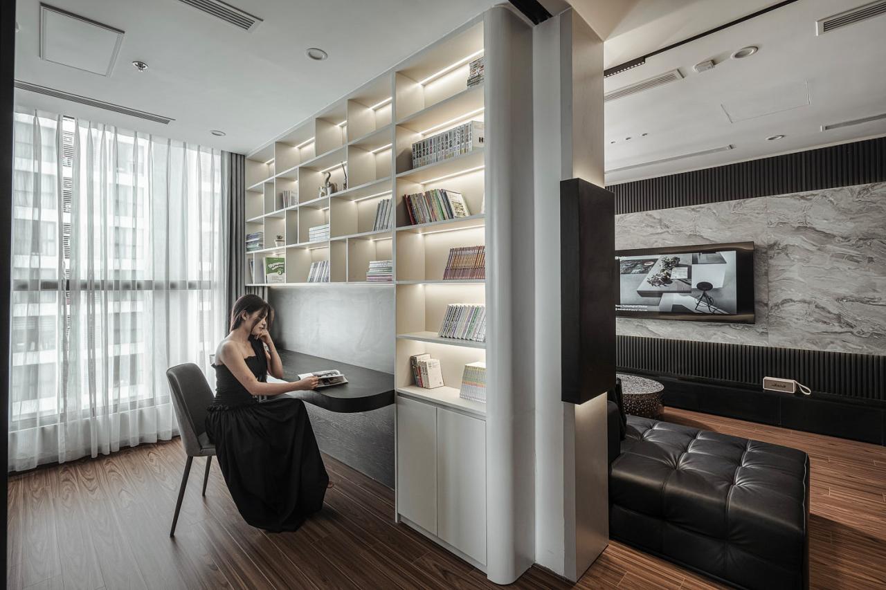 CĂN HỘ MONOCHROME ĐỘC ĐÁO 115M2 8 Công trình thực tế ứng dụng vật liệu Gỗ An Cường được thiết kế & thi công bởi BYZAN